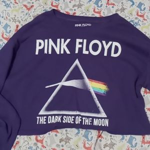 Purple pink floyd cropped sweater